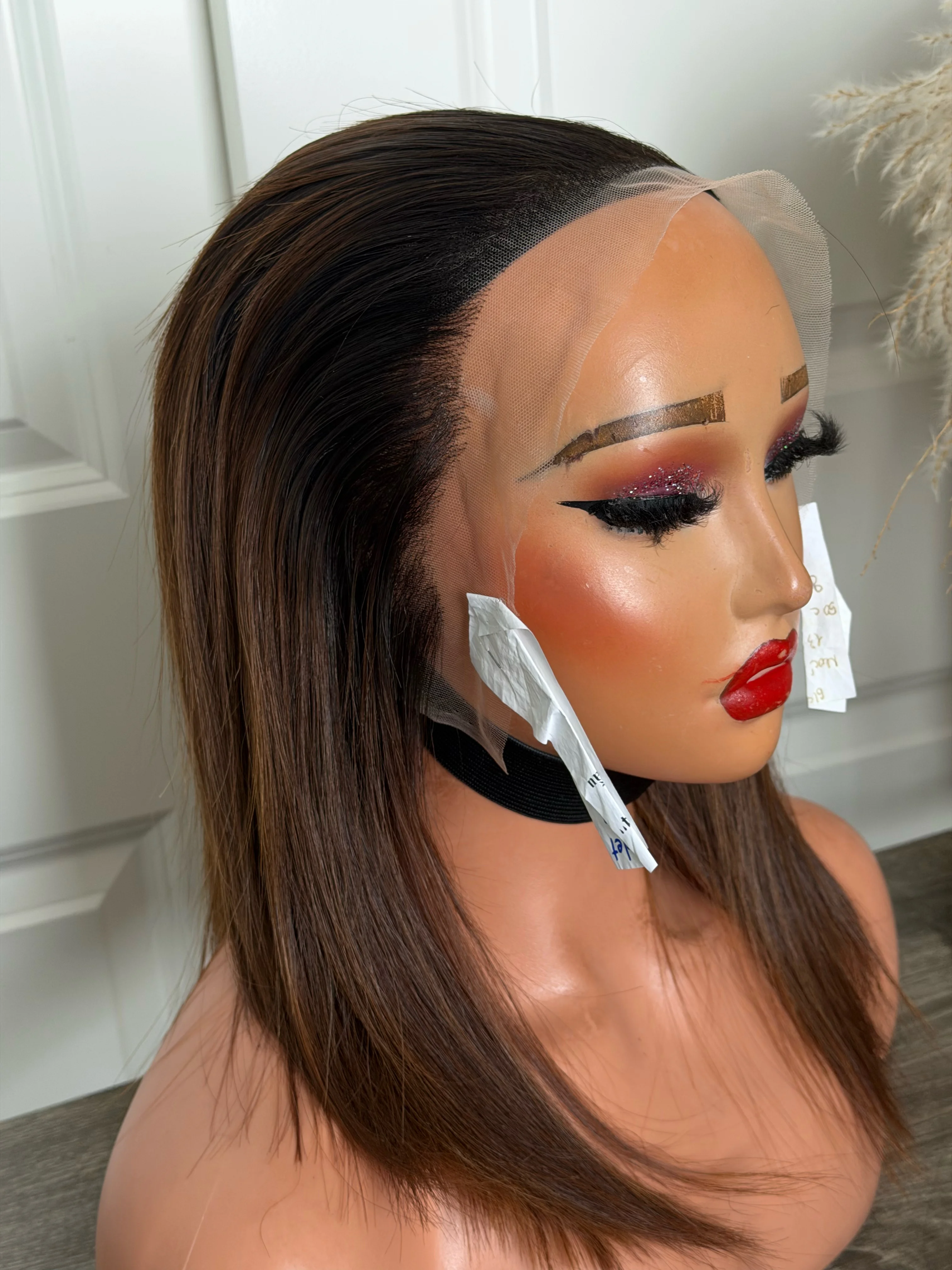 Ombré brown straight frontal