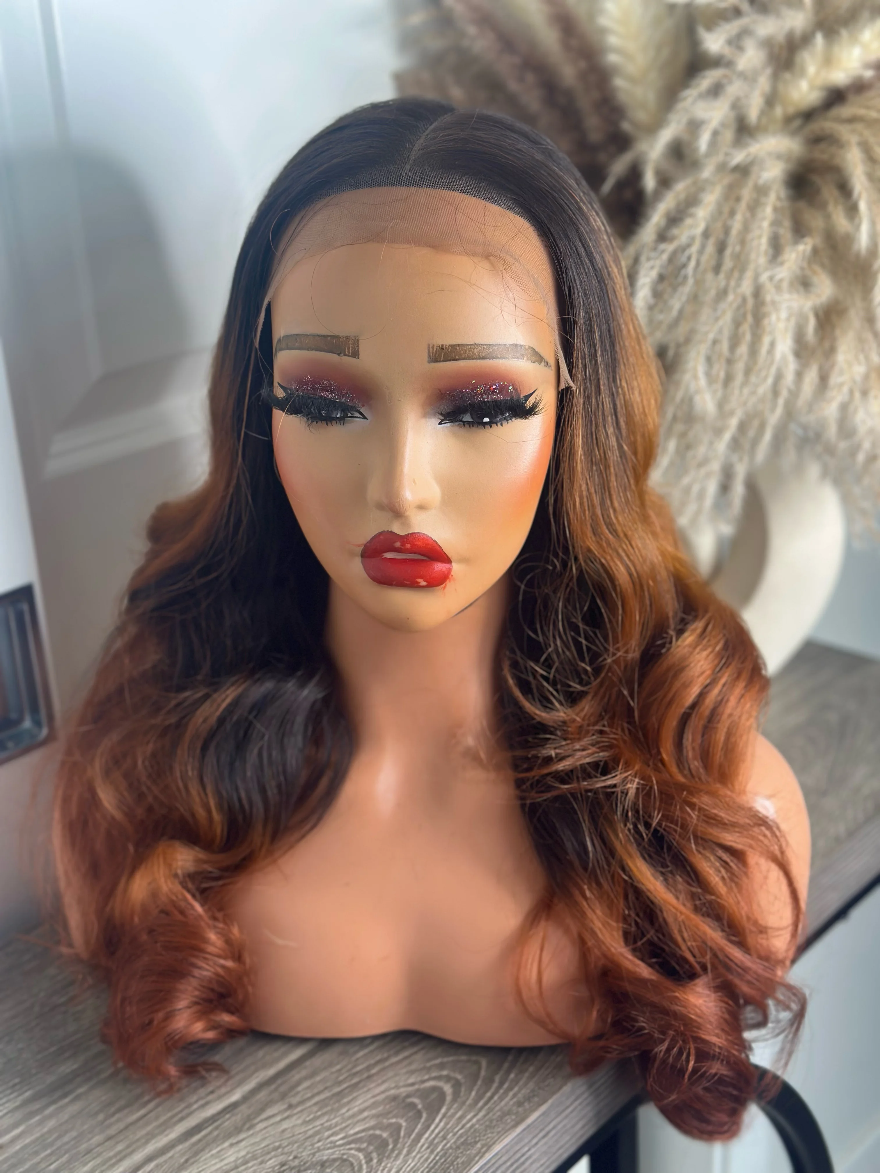 Raw  quality ombré copper brown wavy second image