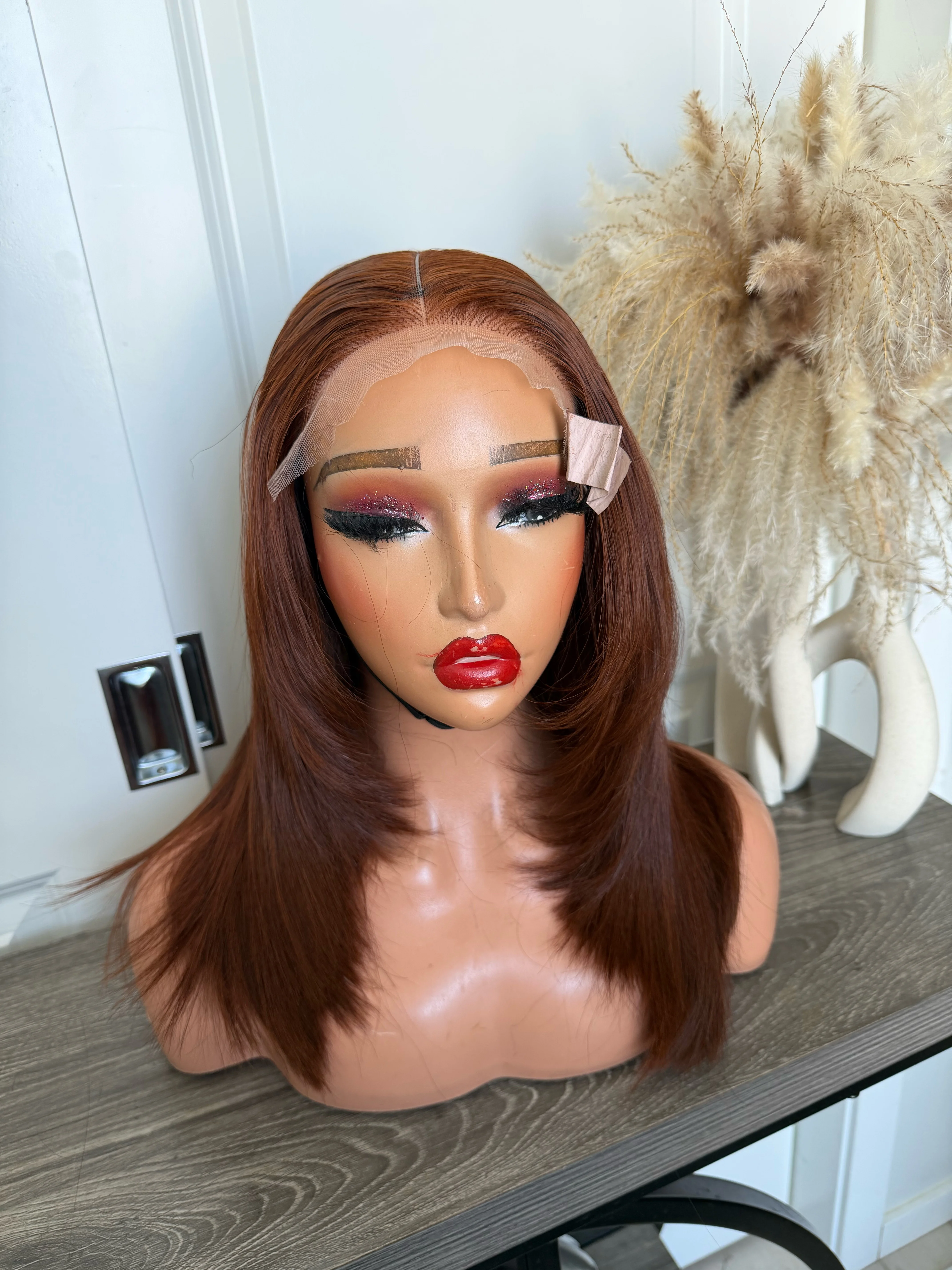 Donor quality dark Cajun layered straight wig