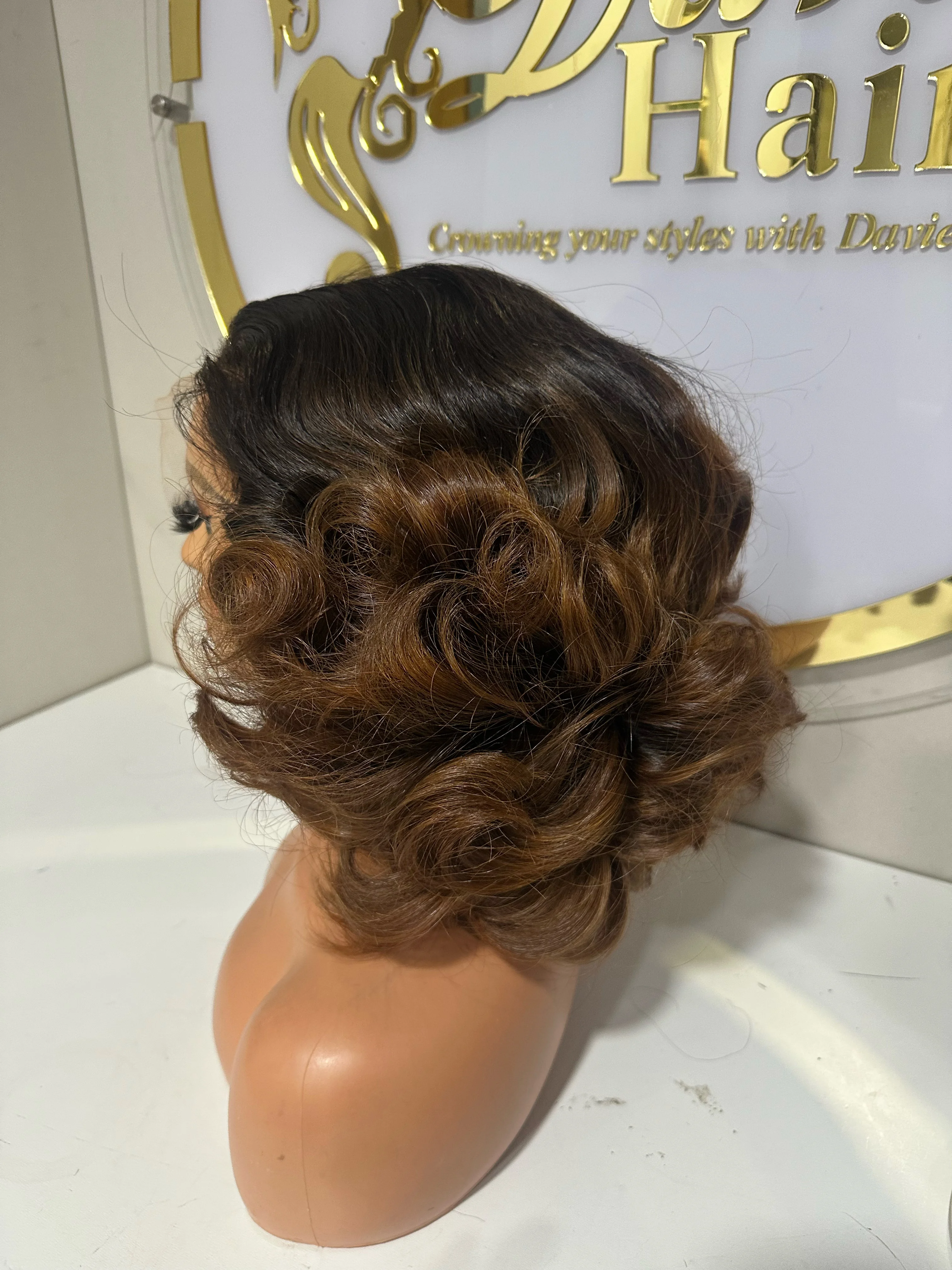 Donor  quality ombré brown wavy wig