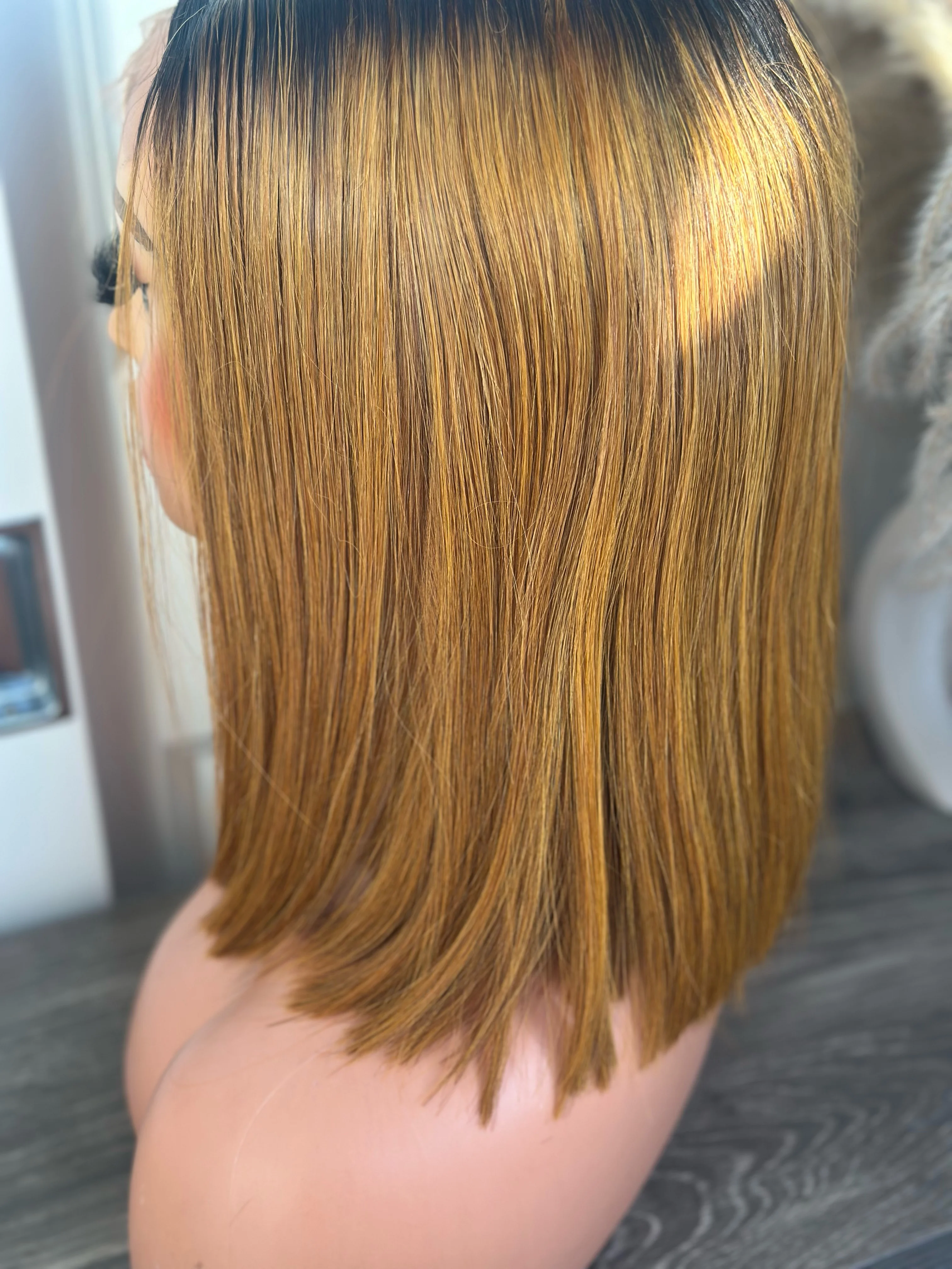 Ombré golden brown bone straight