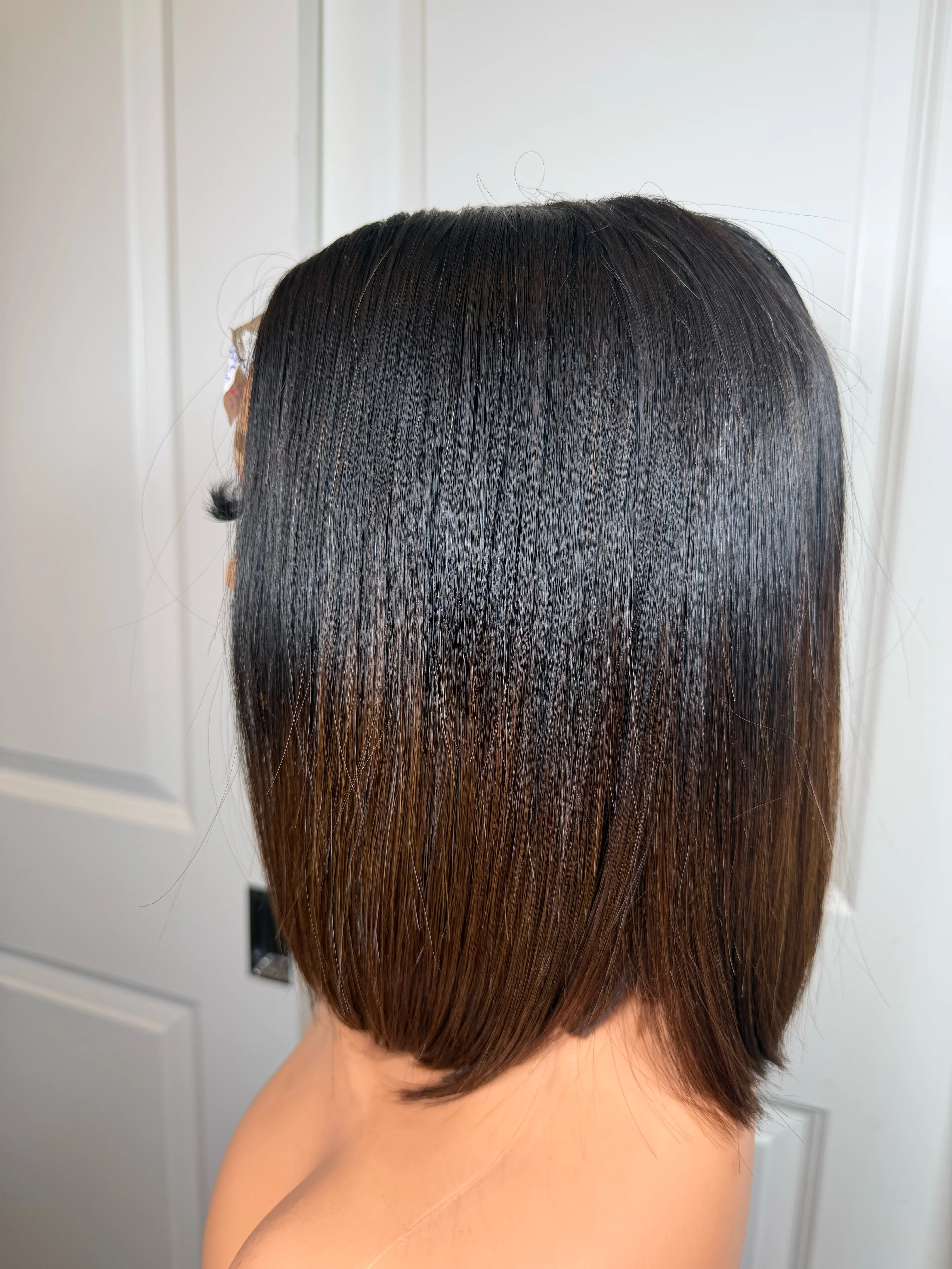 Ombré brown two tone short bone straight