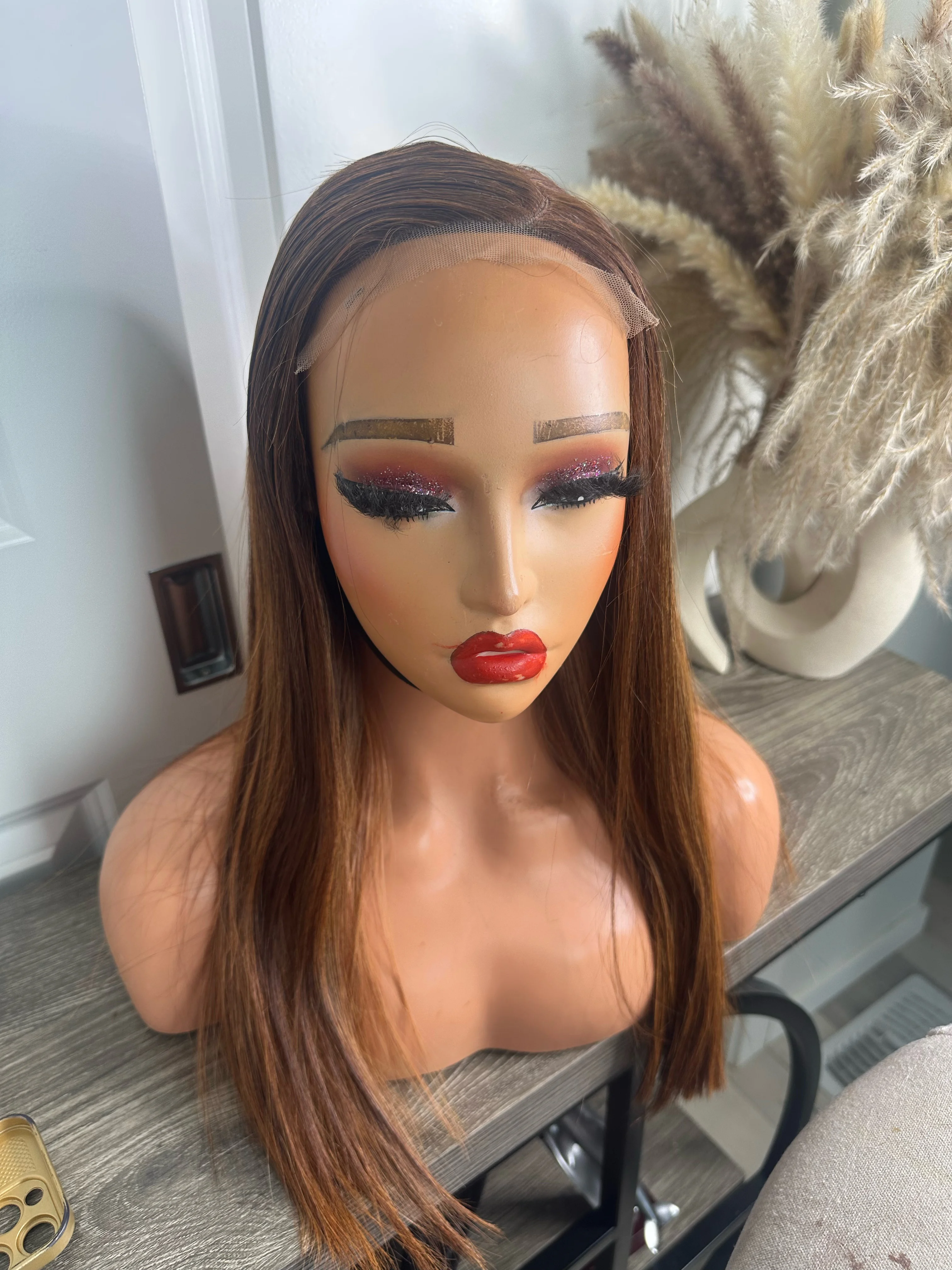 Raw quality ombré two tone bone straight wig
