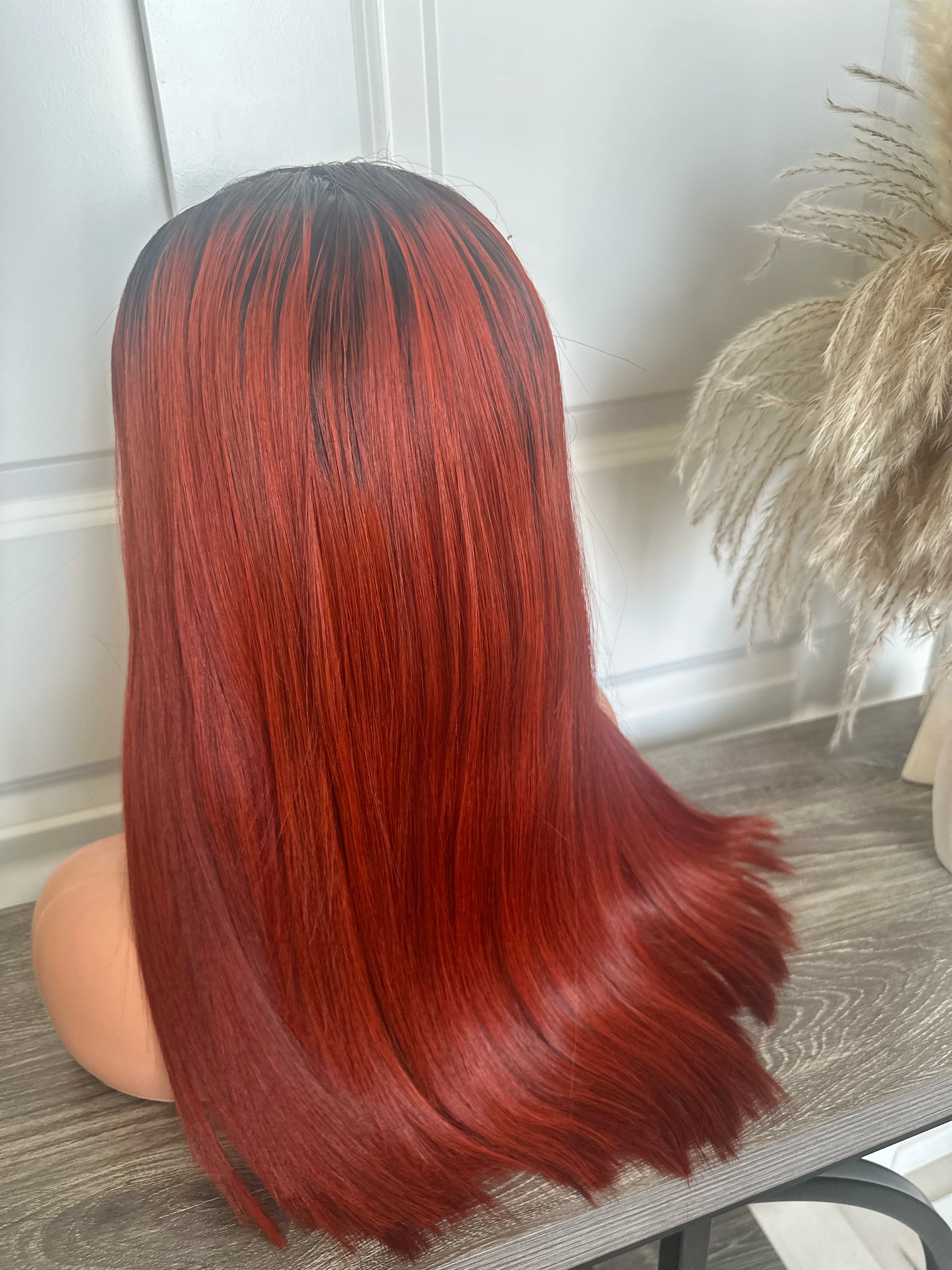 Raw burnt orange bone straight wig second