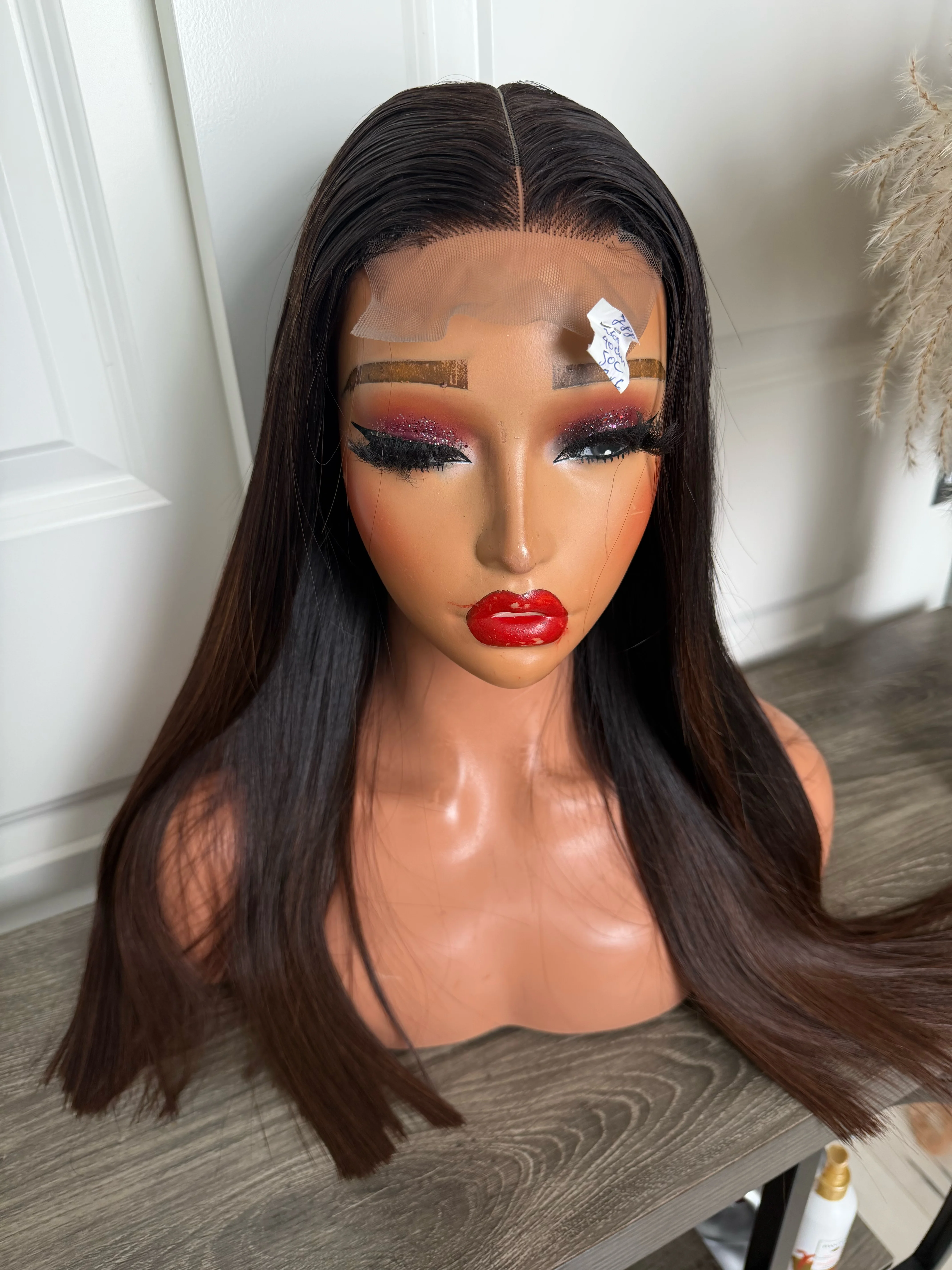 Raw quality ombré two tone bone straight wig