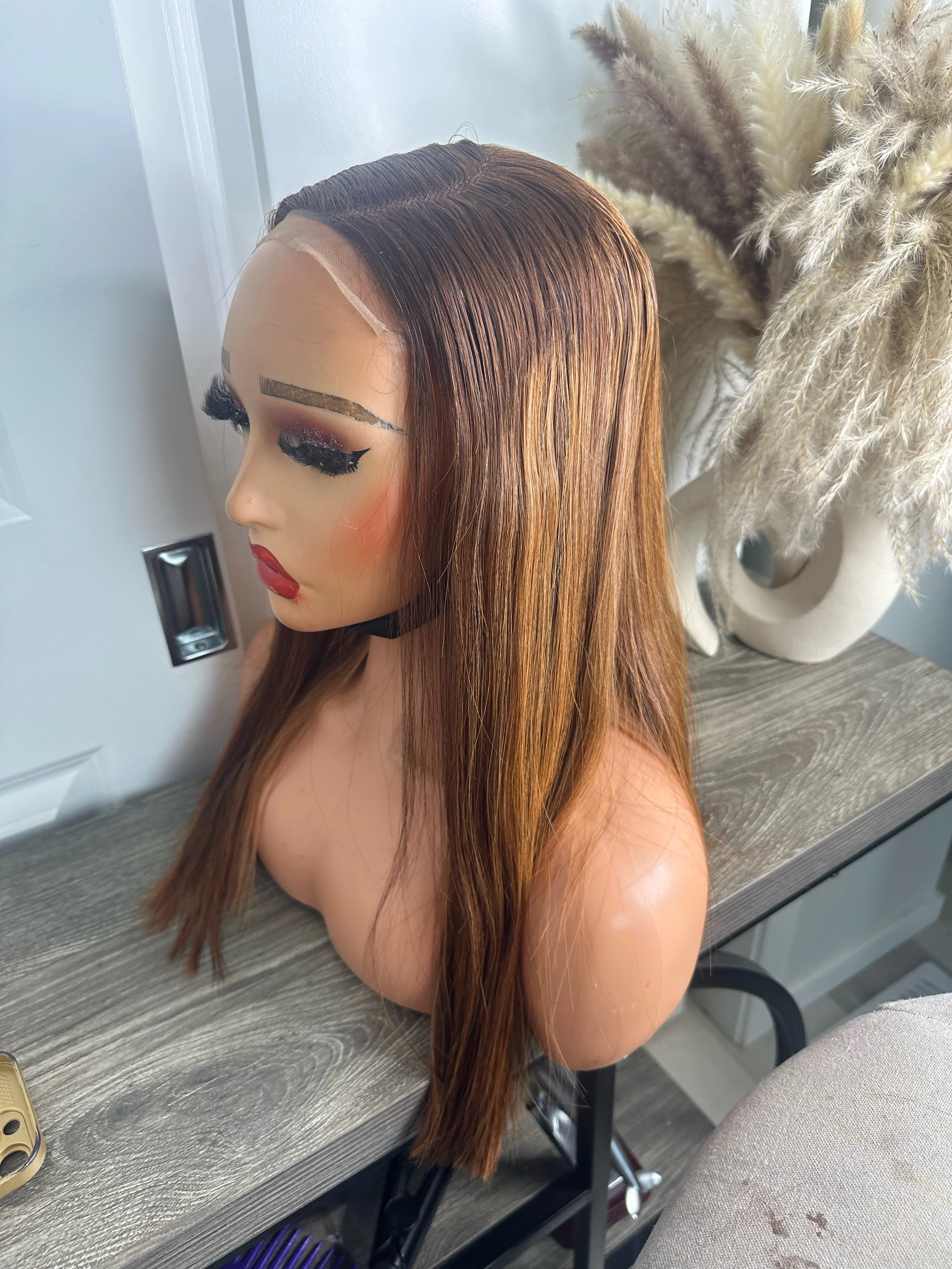 Raw quality ombré two tone bone straight wig