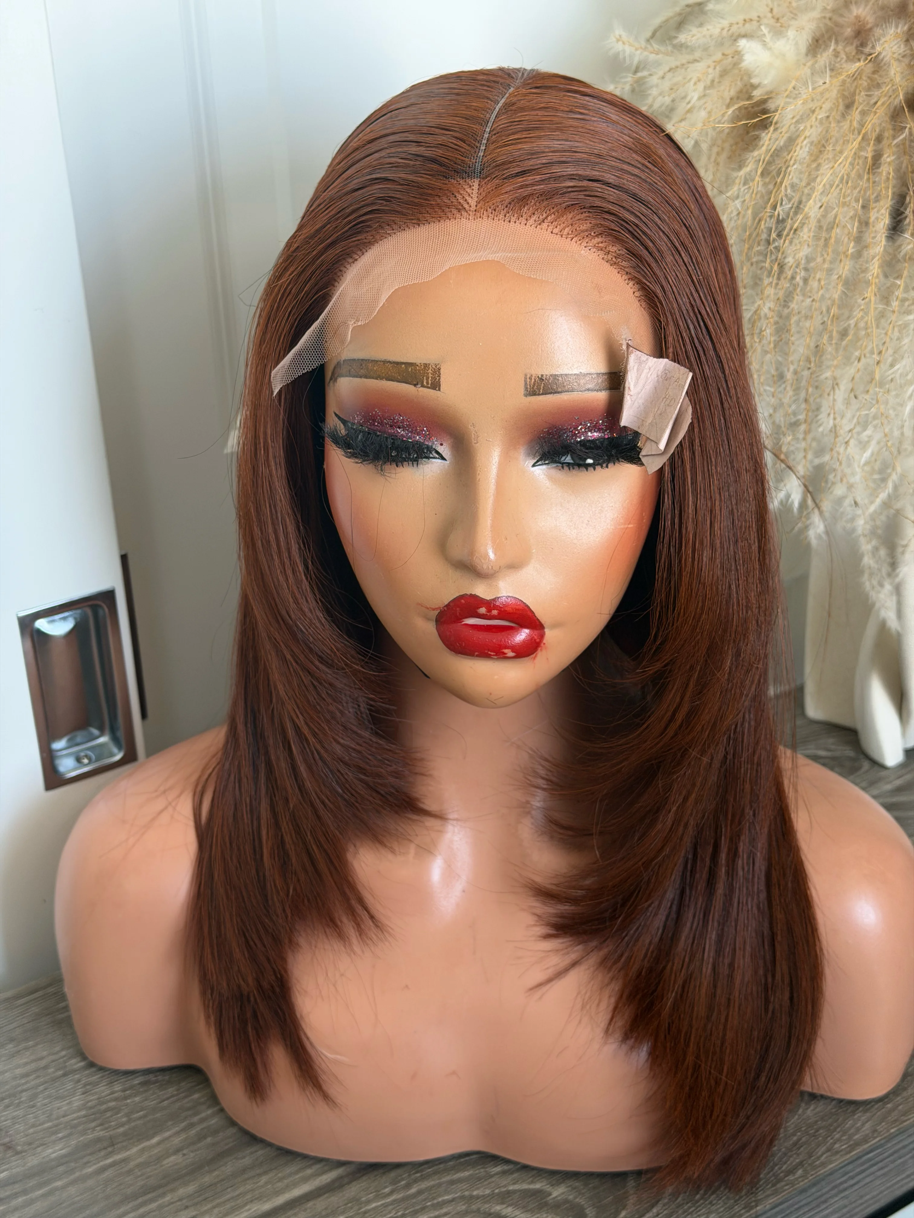 Donor quality dark Cajun layered straight wig second