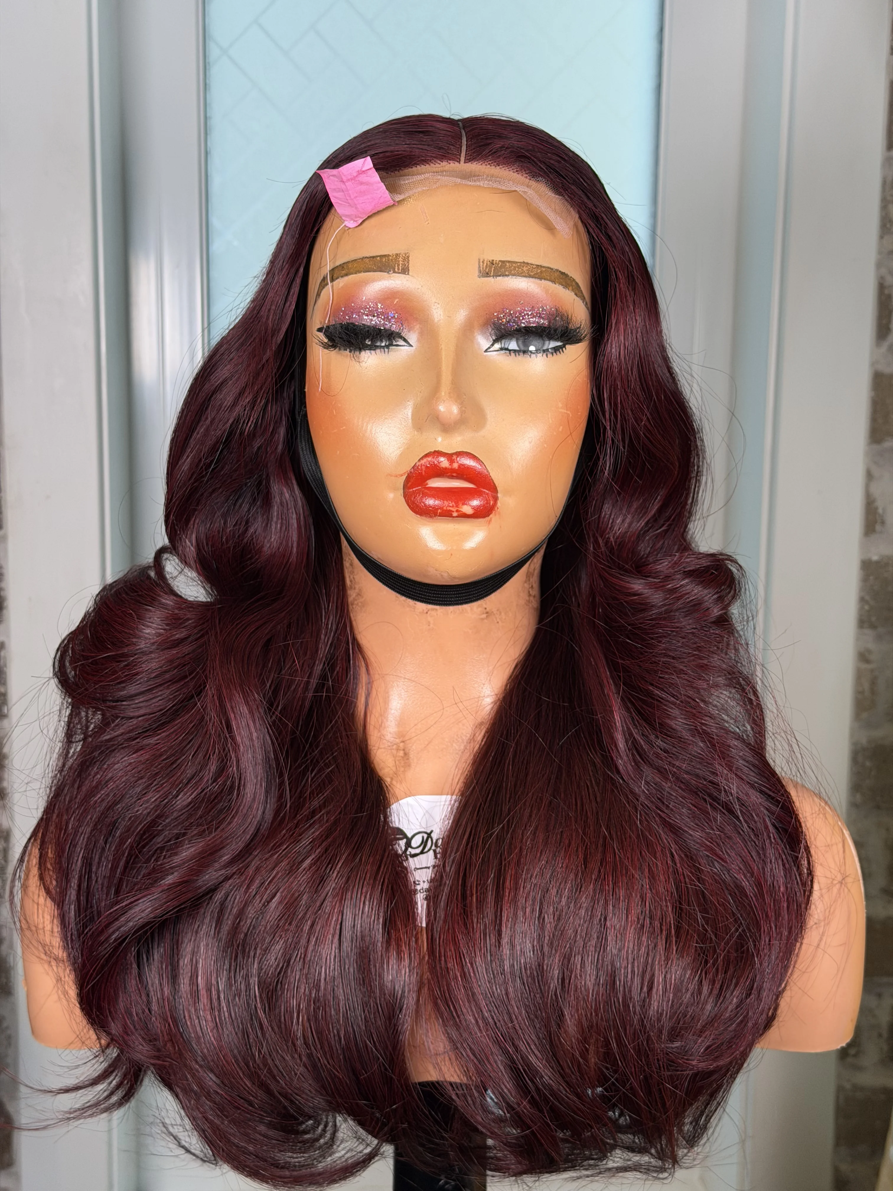 Burgundy wavy