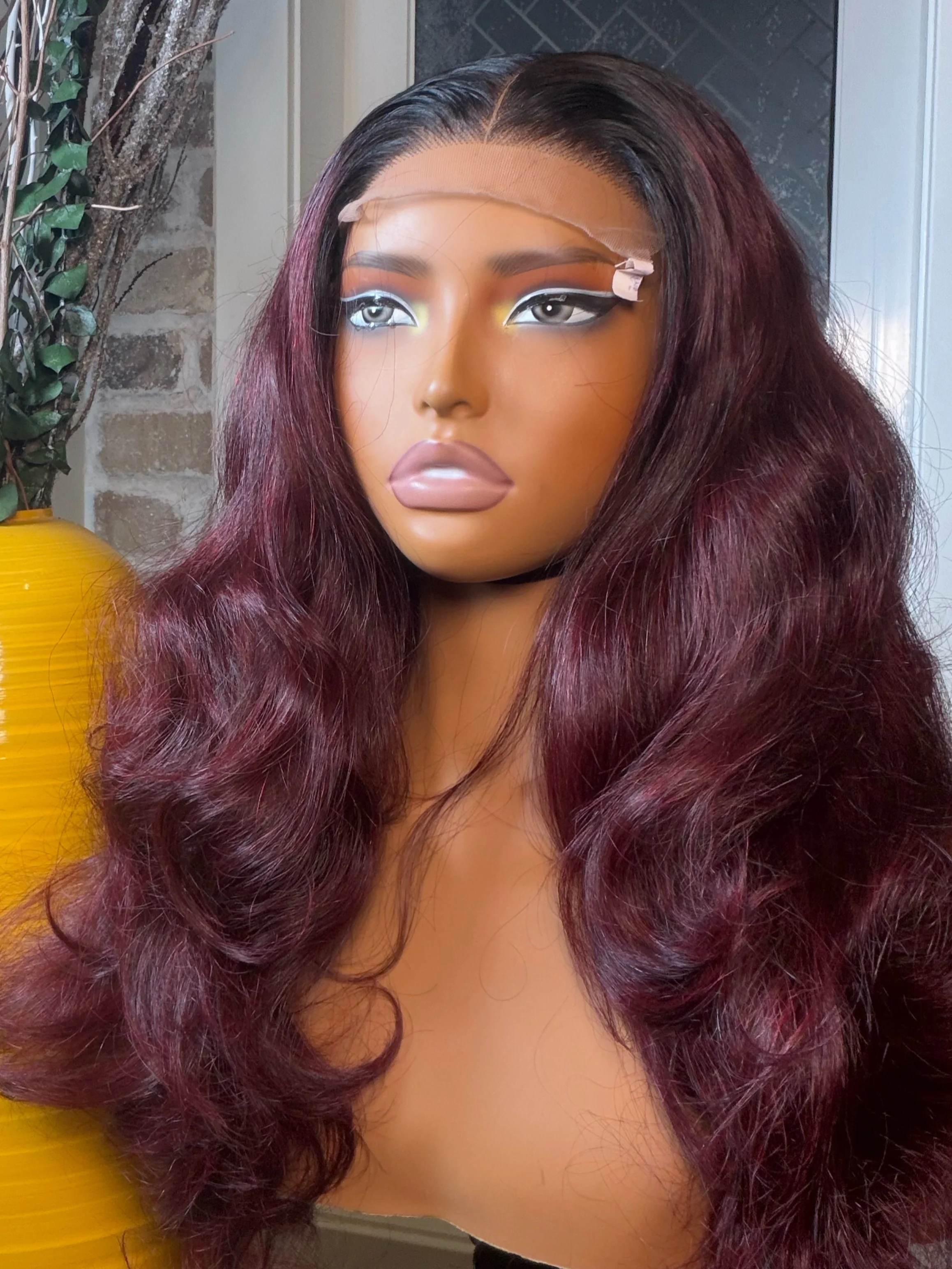Raw Ombré burgundy