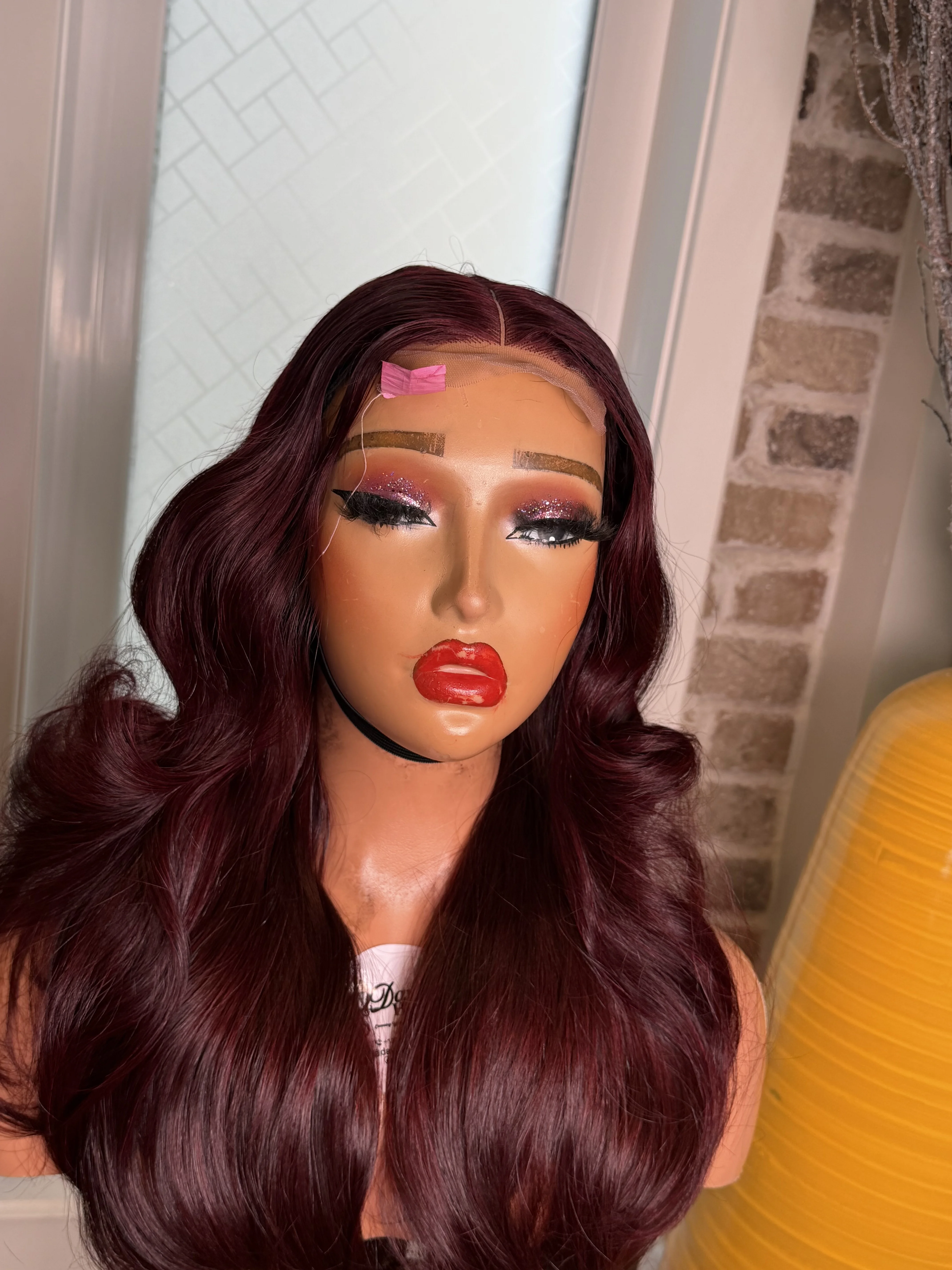 Burgundy wavy