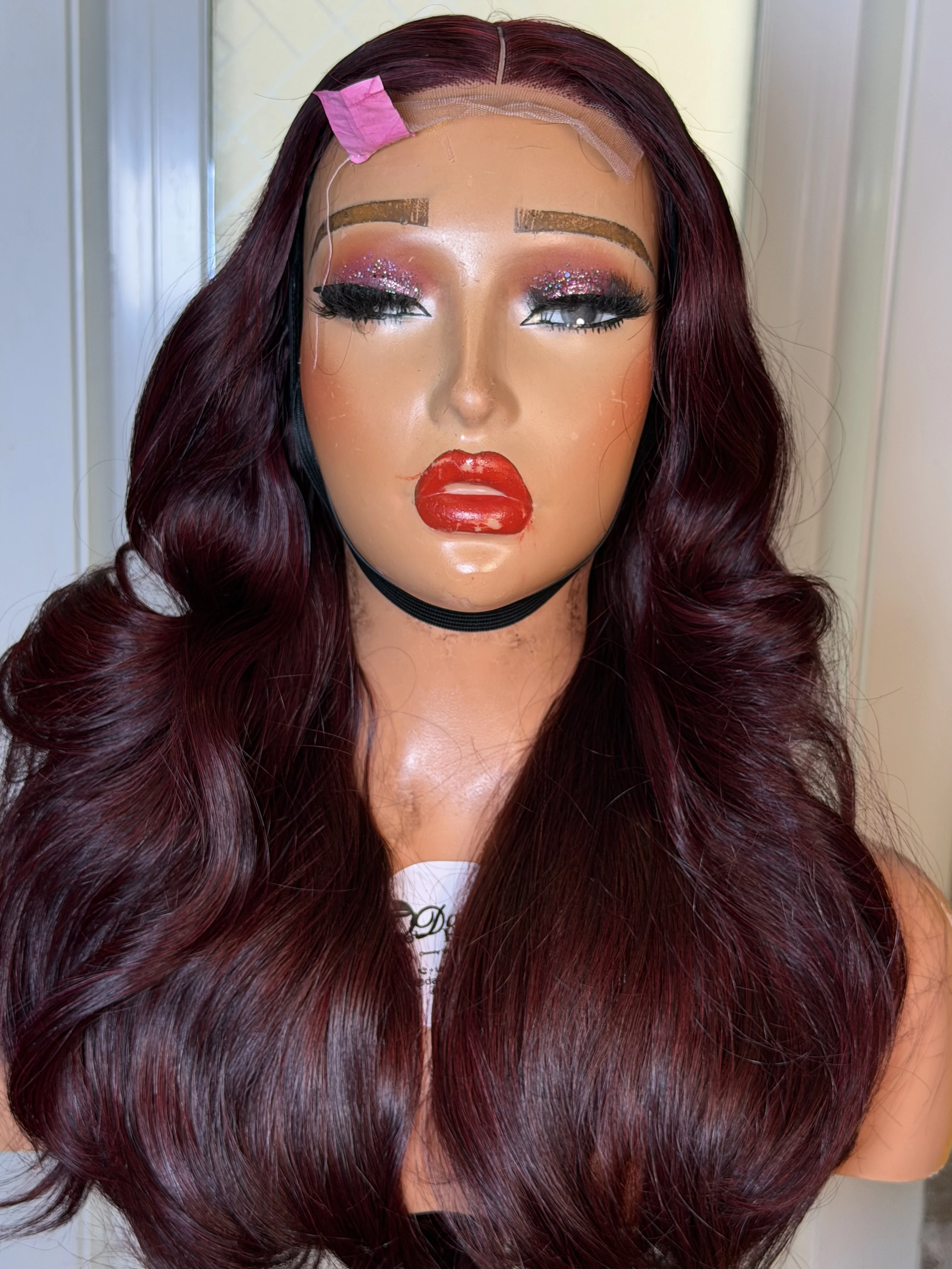 Burgundy wavy