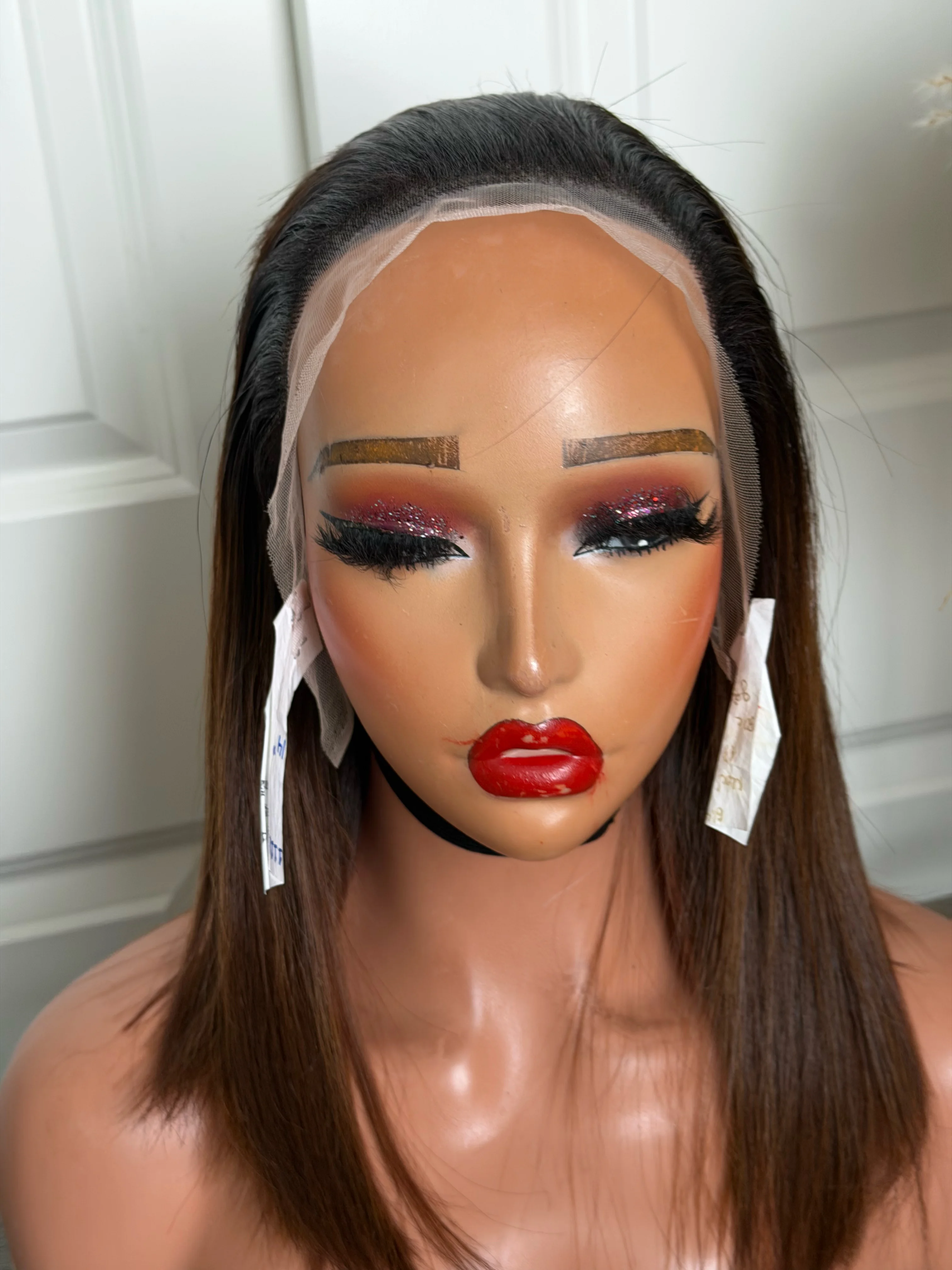 Ombré brown straight frontal