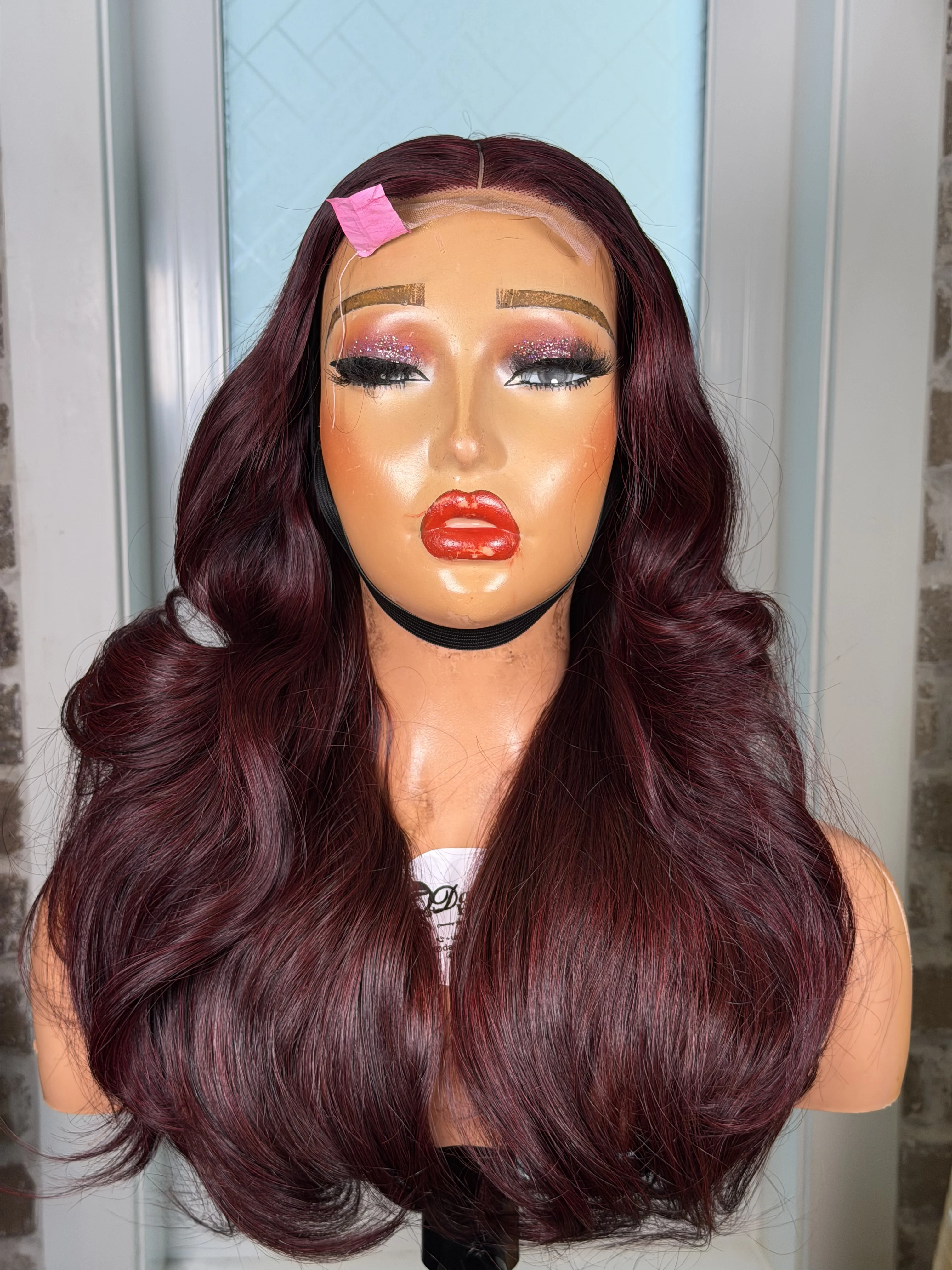 Burgundy wavy